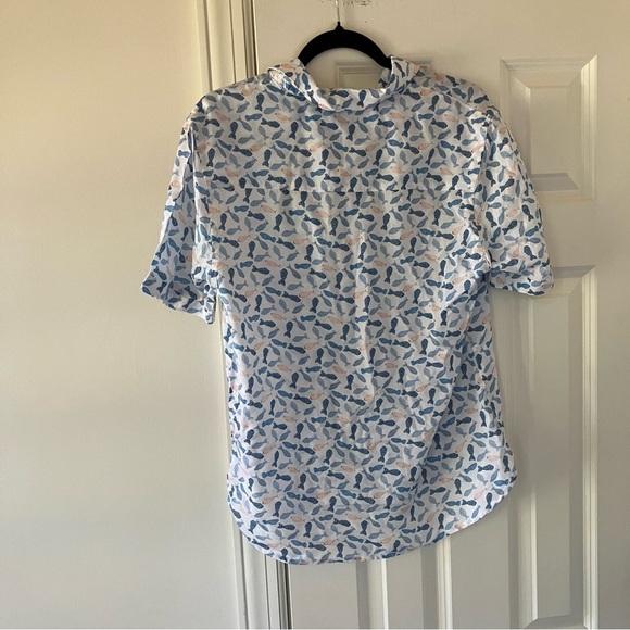 NWT Age Of Wisdom Men's Collared Shirt Fish Outdoors 100% Modal Sky Blue (Small) - Picture 2 of 7